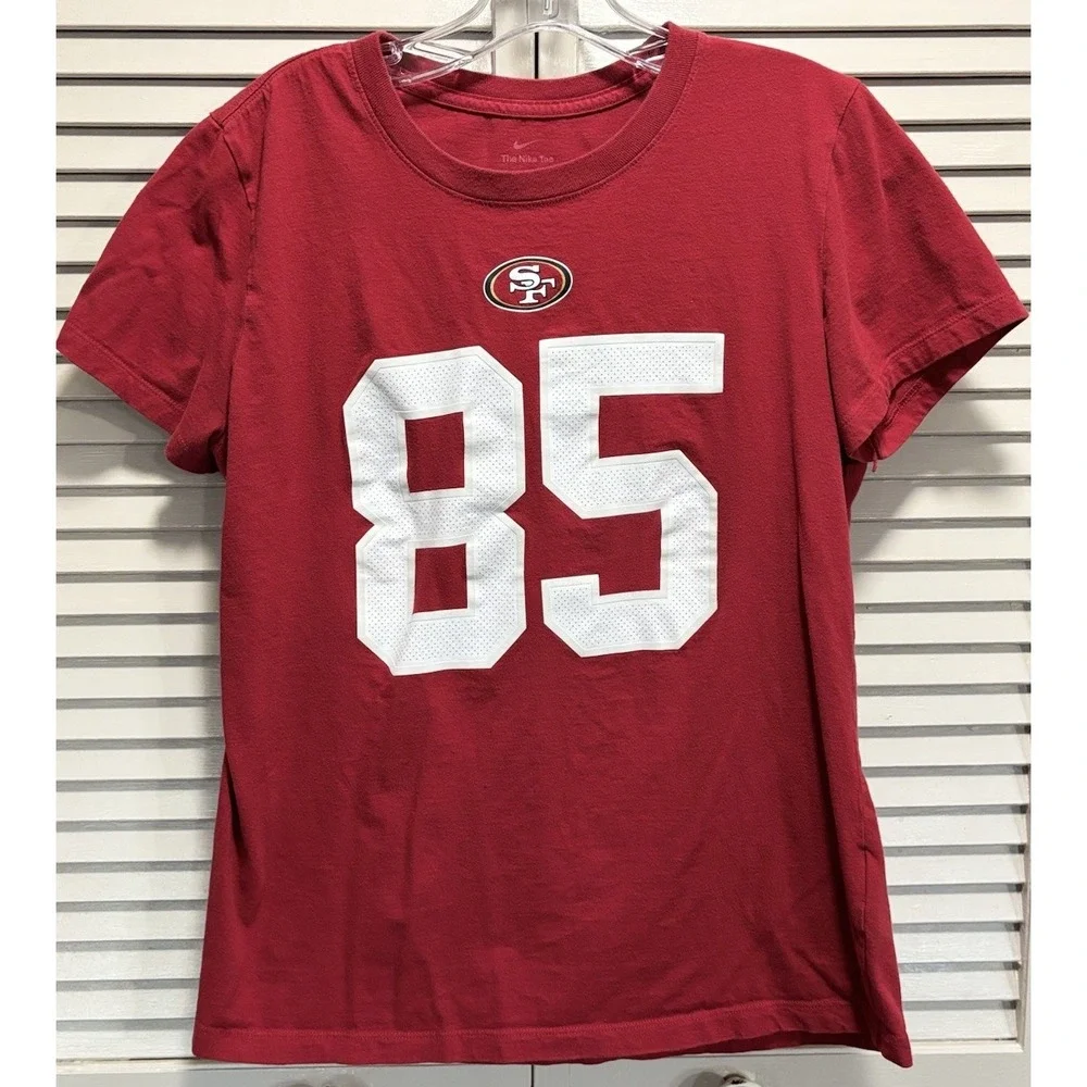 The Nike Tee San Francisco 49ers #85 Kittle Red Youth Tshirt Short Sleeve Size L